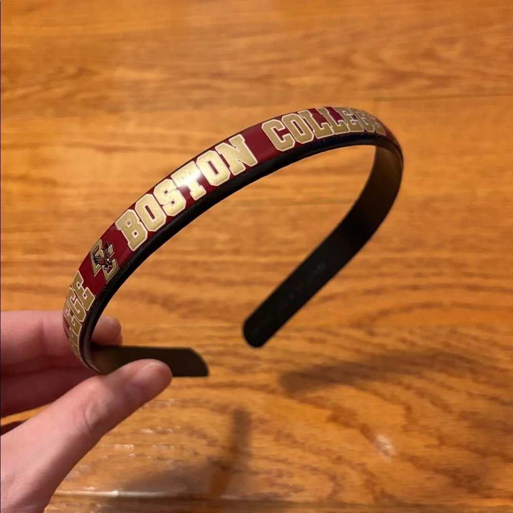 Boston College Headband Preppy Thin Black Maroon Gold Eagle Logo